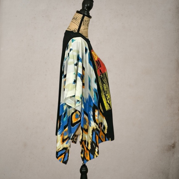 Upcycled Bob Marley T-shirt Kimono Style Oversized One Of A Kind Repurposed Top - Picture 5 of 9